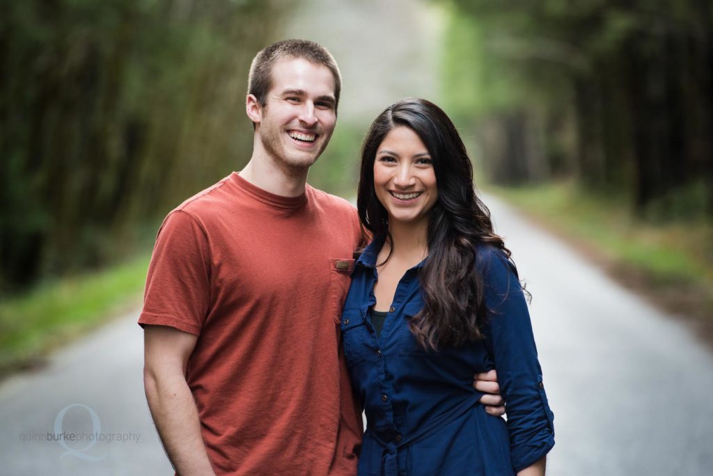 Engagement photo in forest