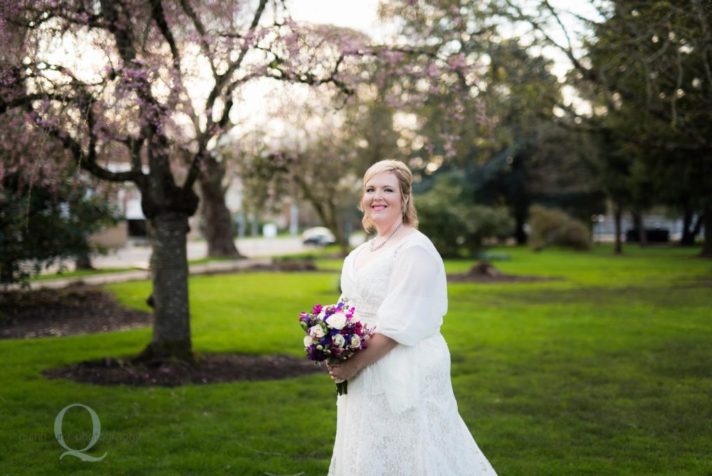 bride at the park