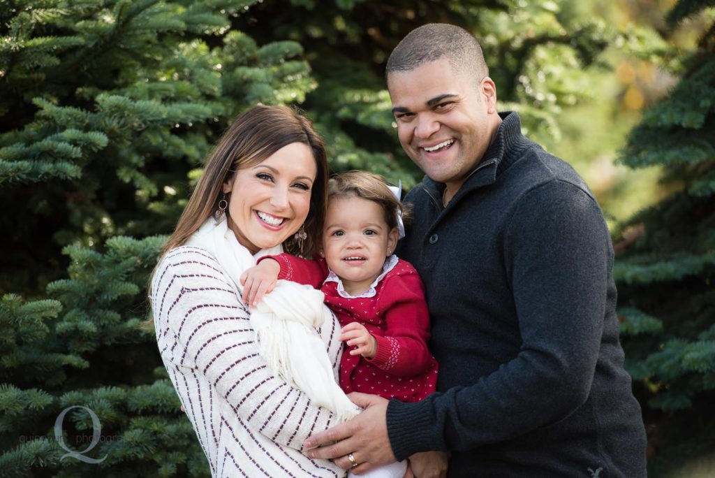 family at christmas tree farm