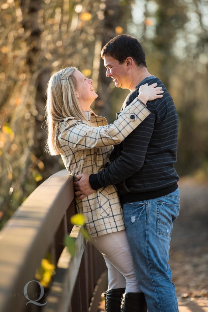 fall engagement photo golden sunset