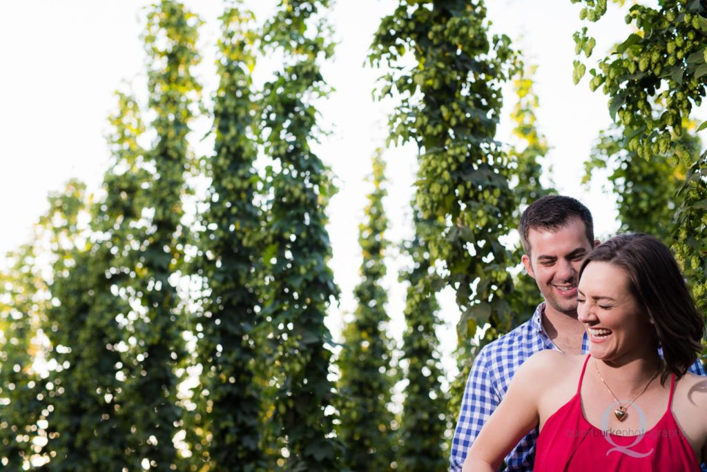engaged couple and rogue hops