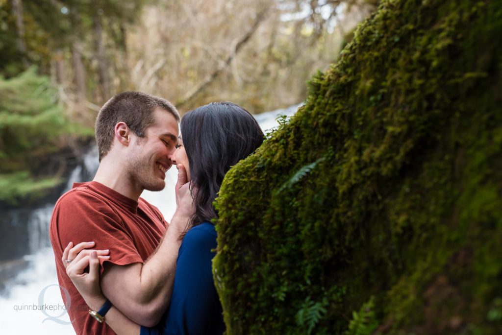 Alsea falls engagement photo