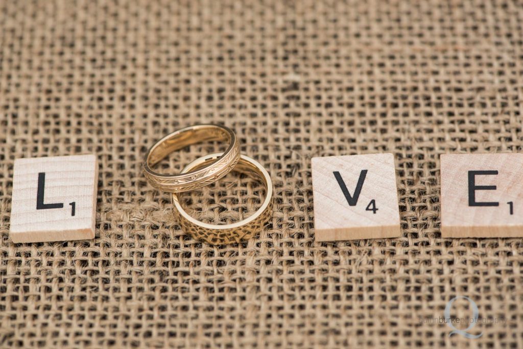 wedding rings with love