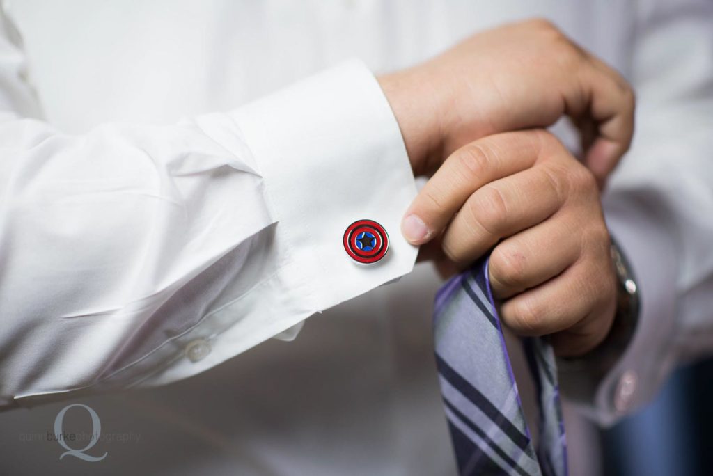 groom cufflink captain america