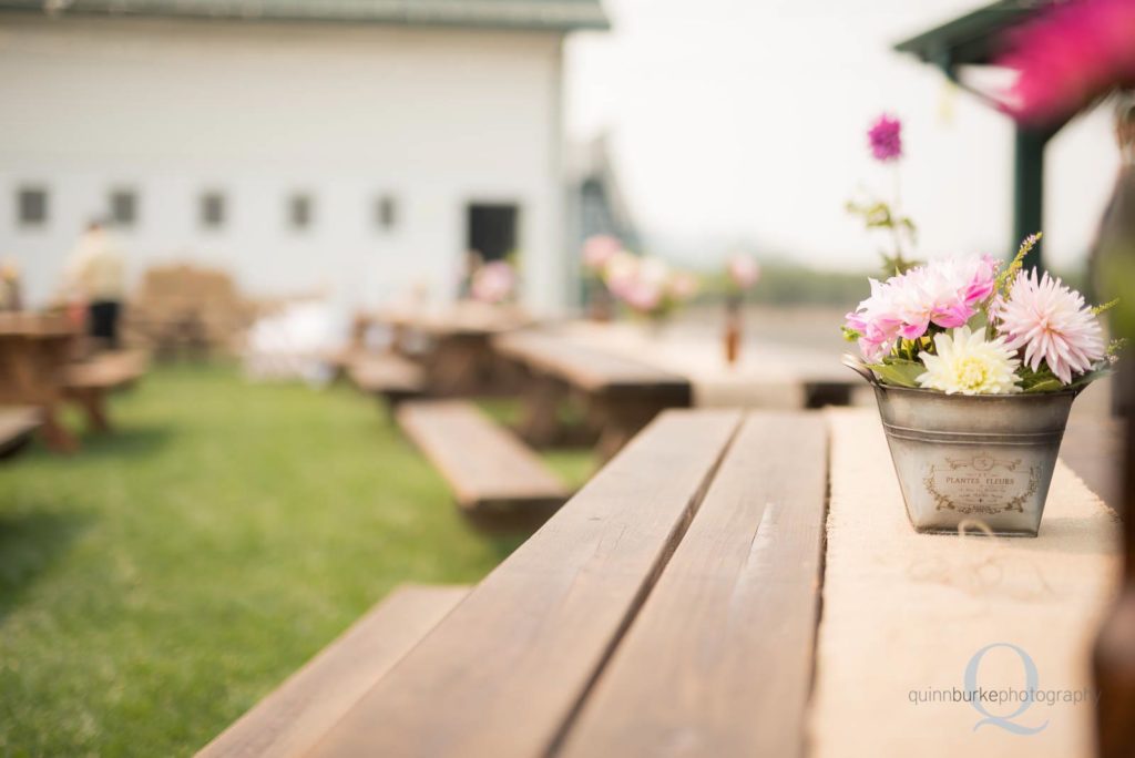 picnic table wedding reception