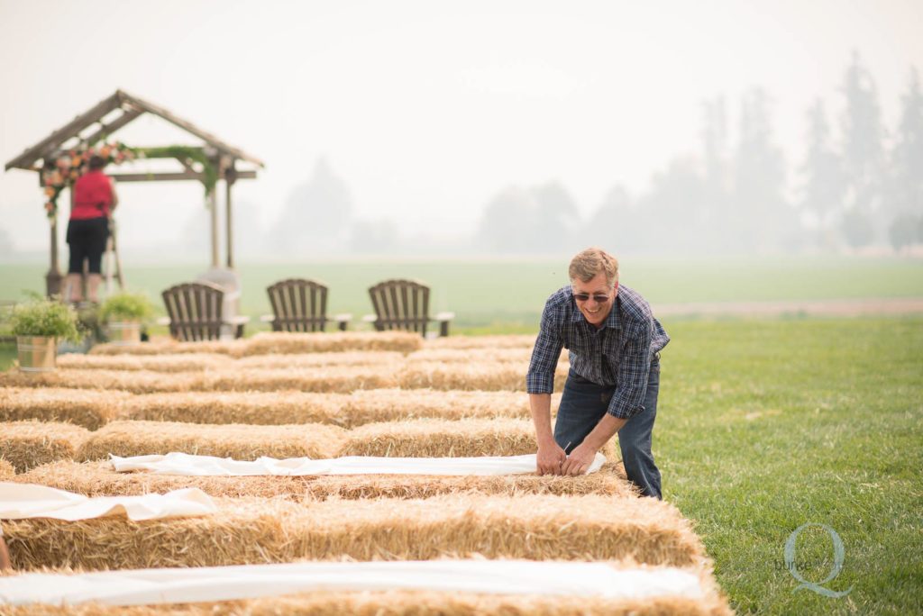 hay bale wedding ceremony