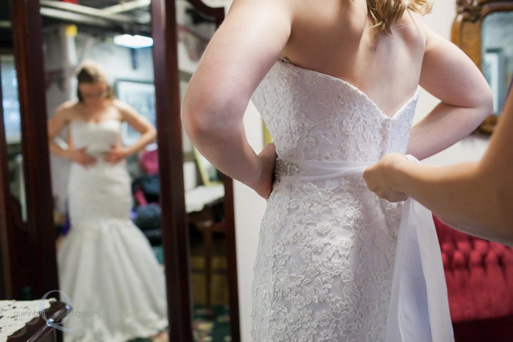 bride mirror dress reflection