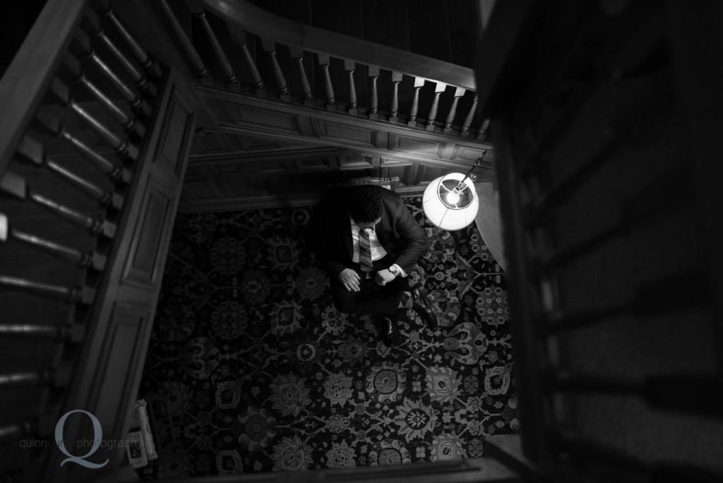 groom in chair waiting