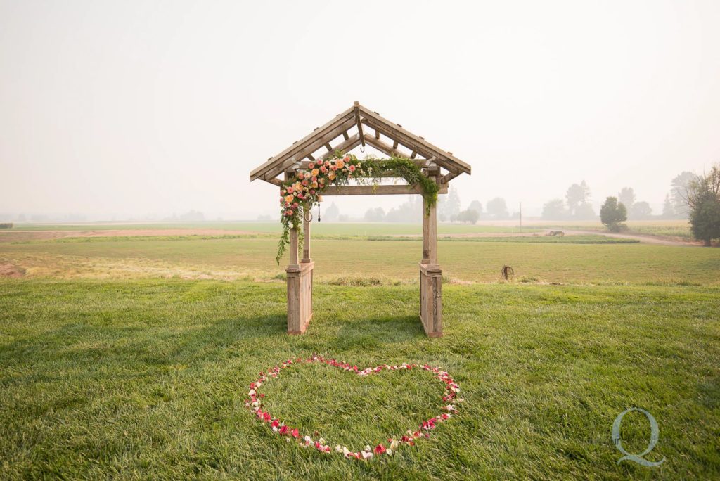 heart flowers wedding ceremony