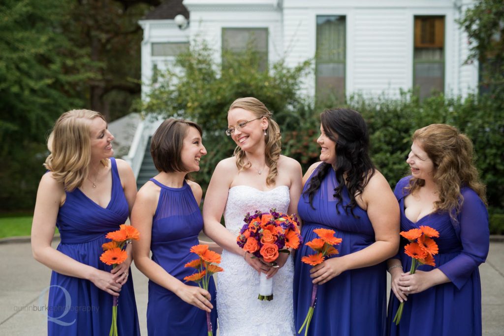 bride with bridesmaids