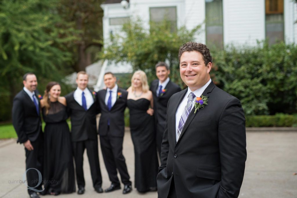 groom with groomsmen background