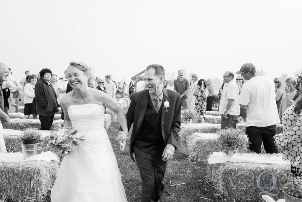 bride groom exit wedding ceremony