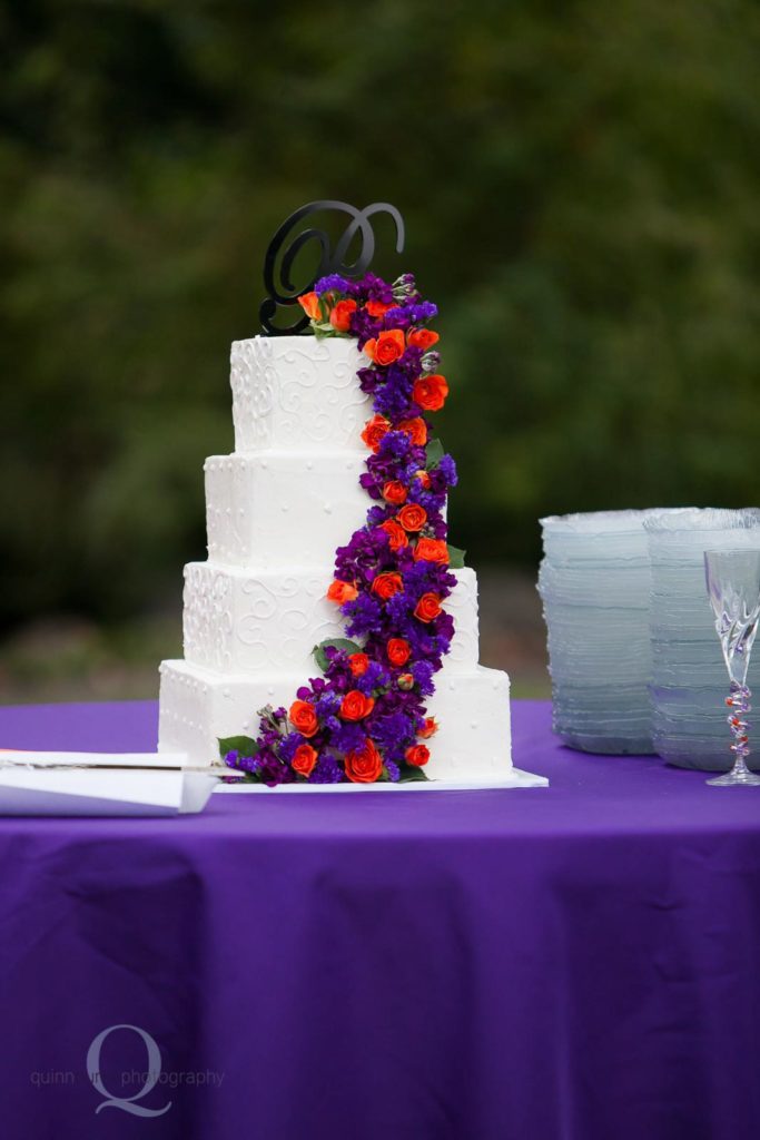 wedding cake with flowers