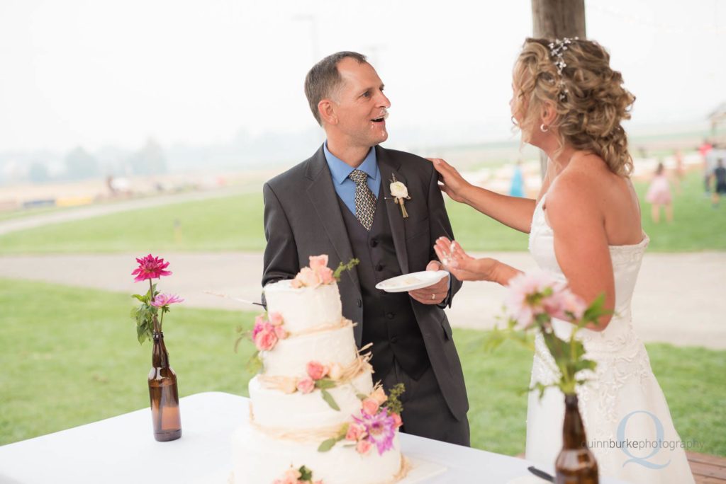 groom wedding cake on nose