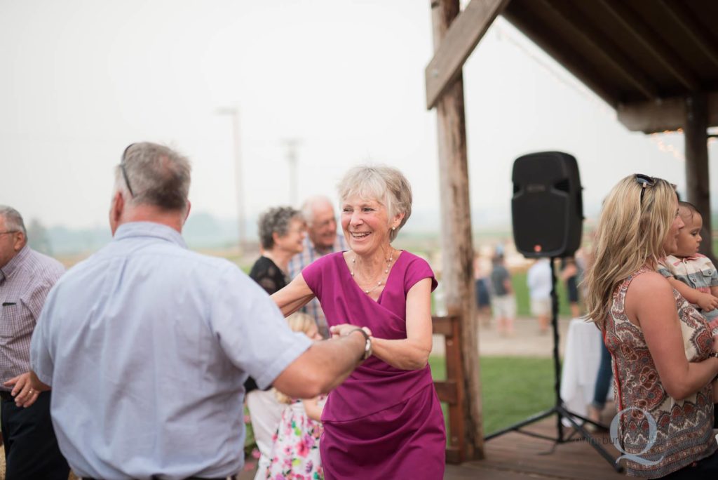 guest dancing at wedding