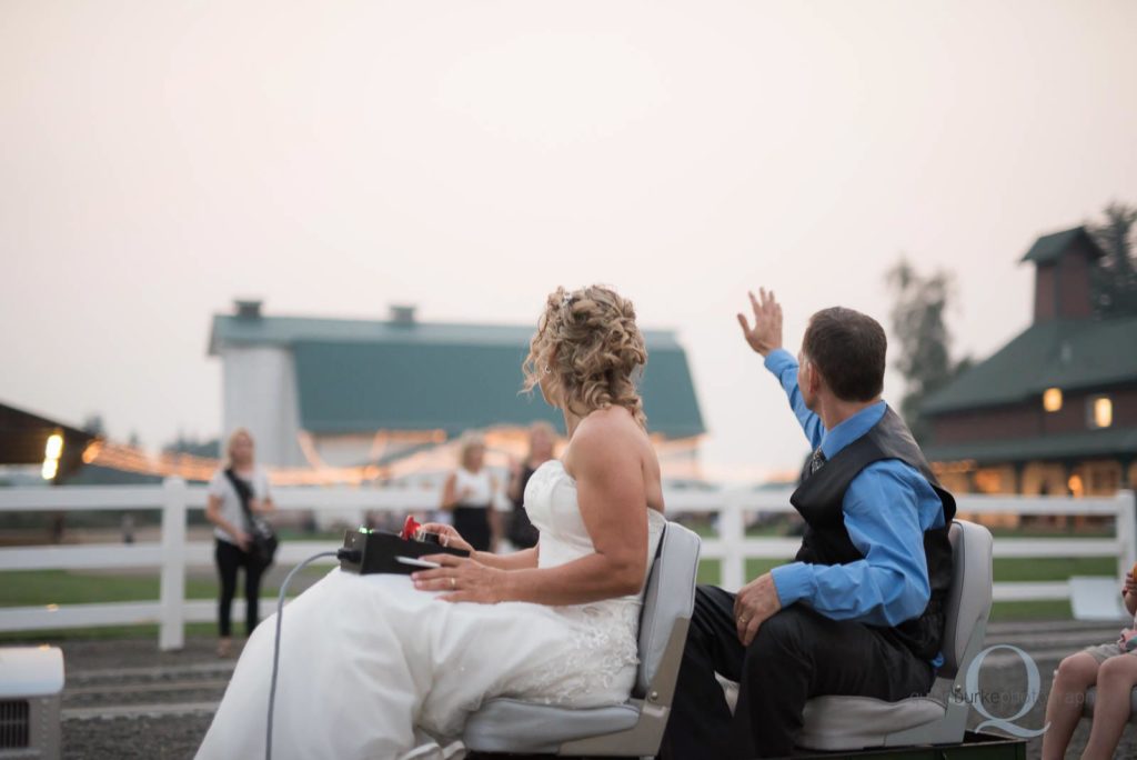 bride groom on toy train