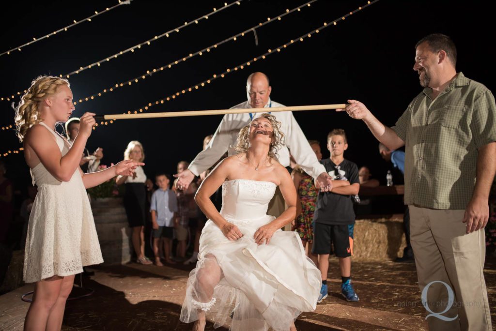 bride doing the limbo