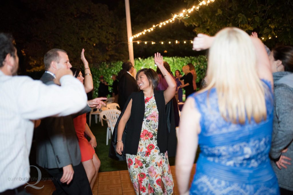 guest dancing at wedding reception