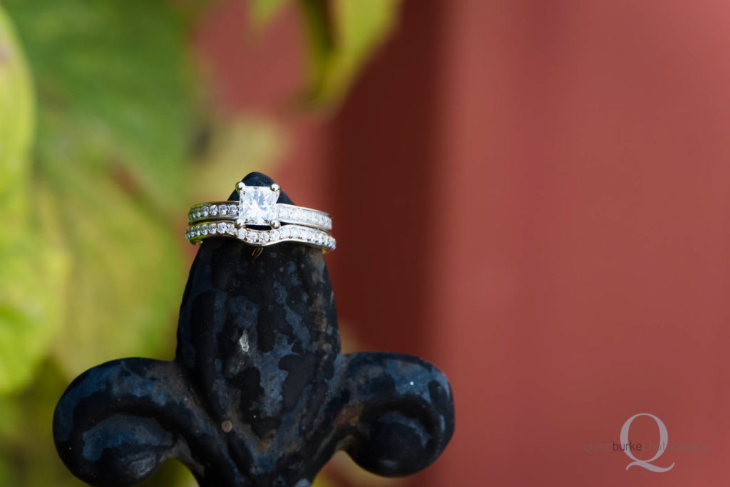 Brides wedding ring detail shot