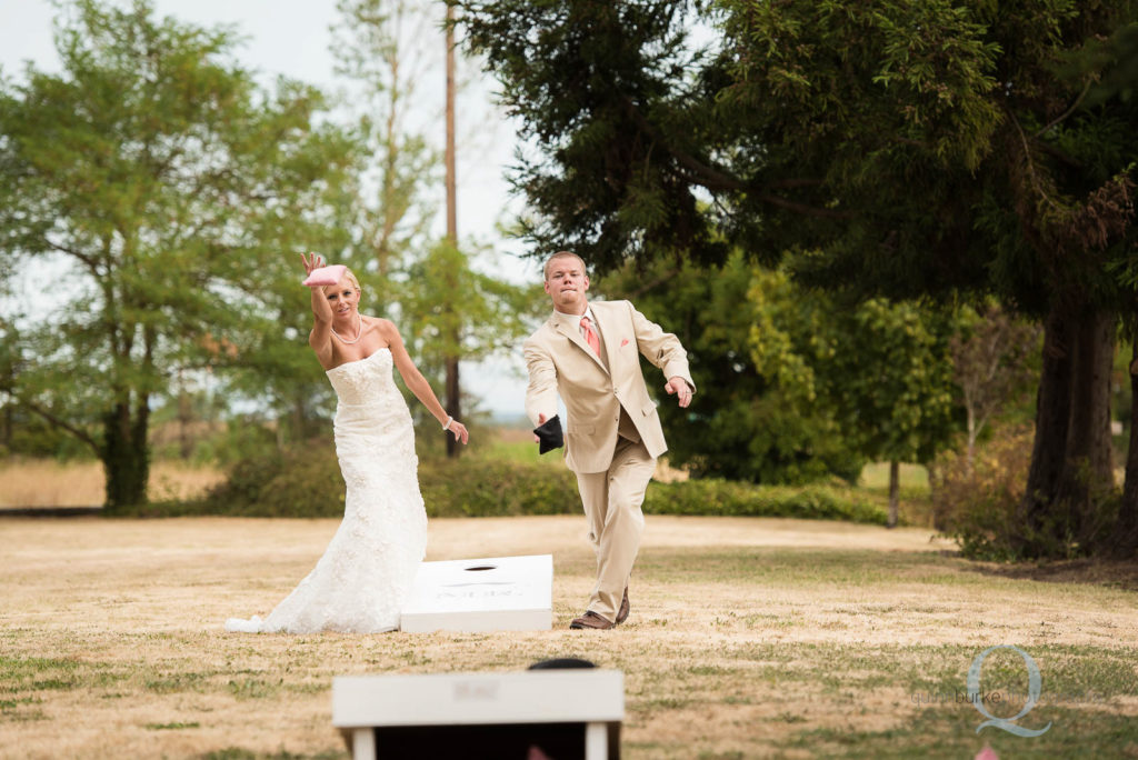 bride groom corn hole toss