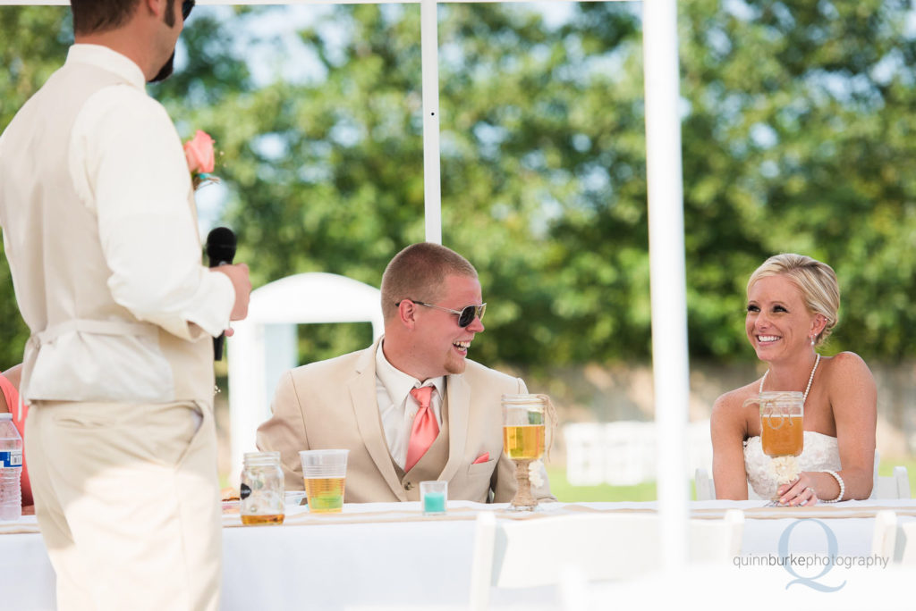 wedding toast at reception