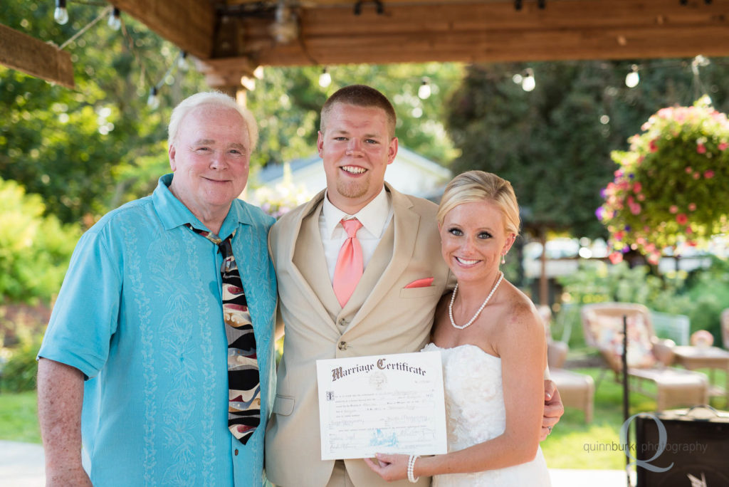 wedding certificate signing