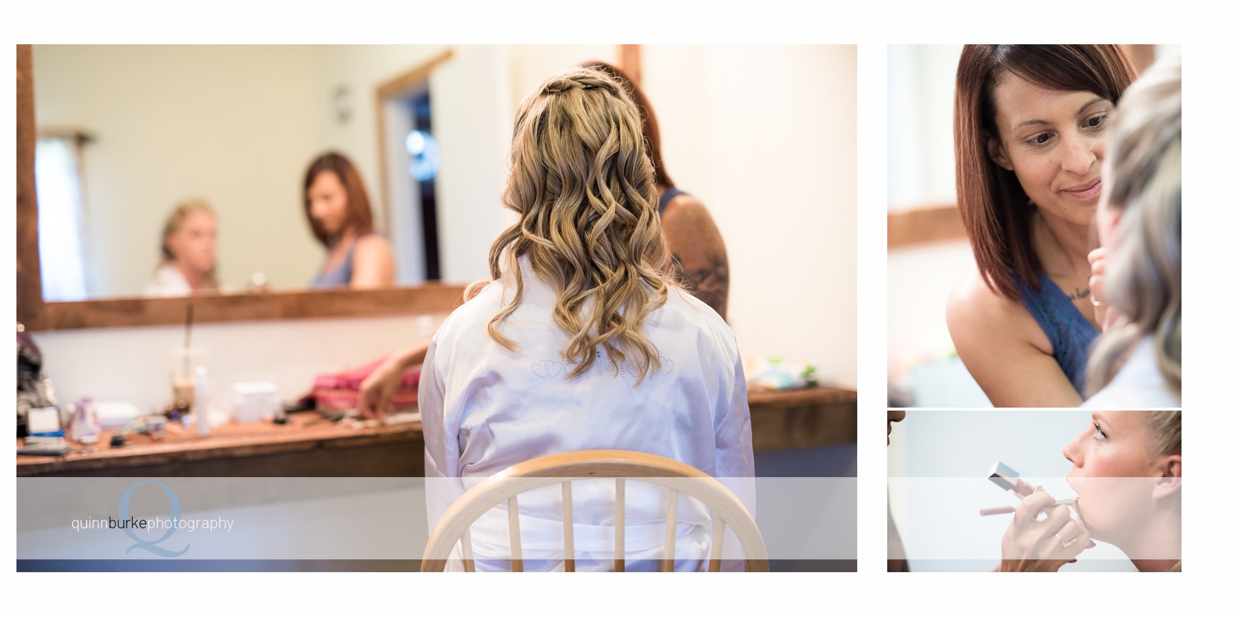 bride getting ready makeup hair