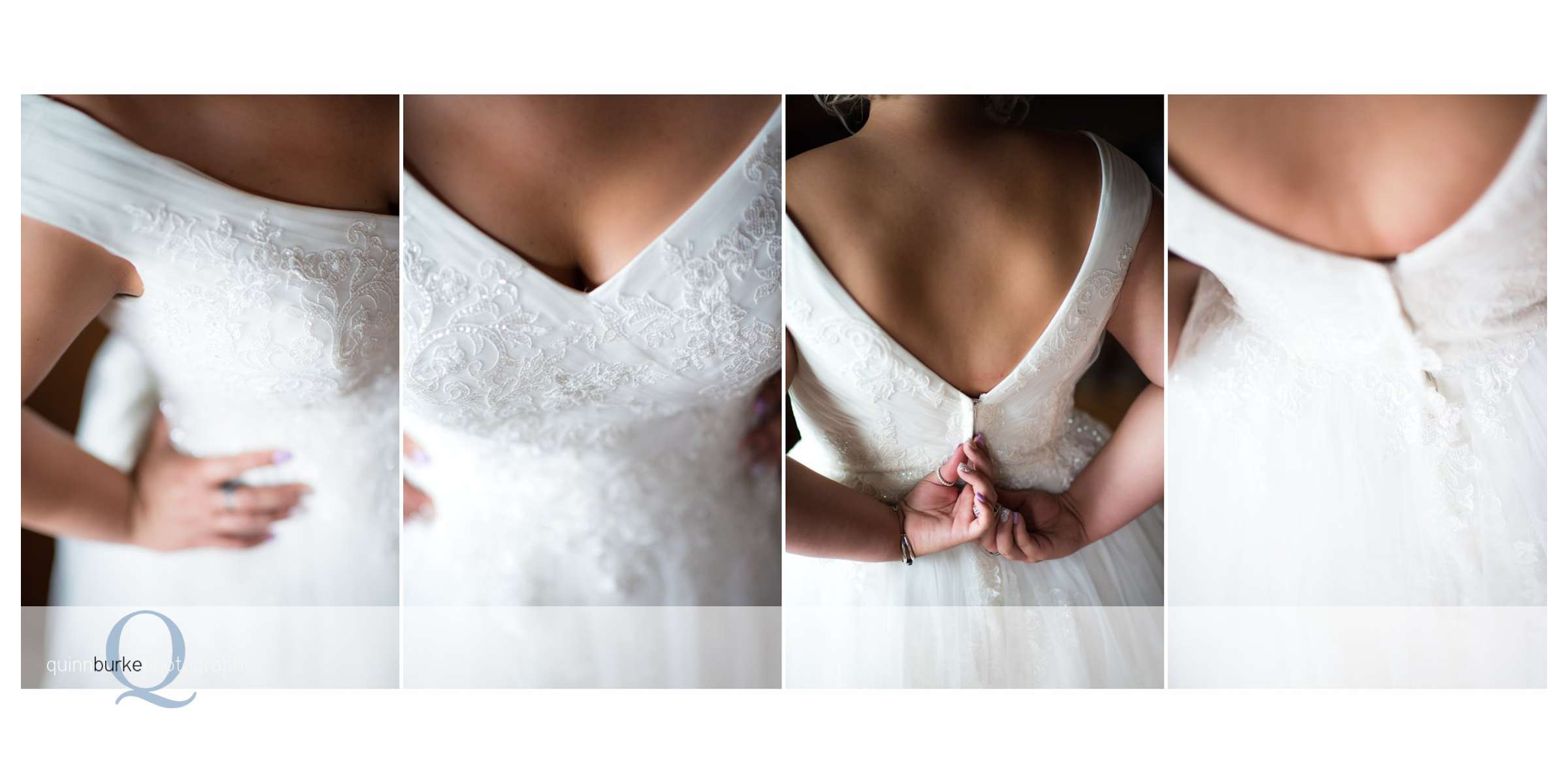 dress details of the bride