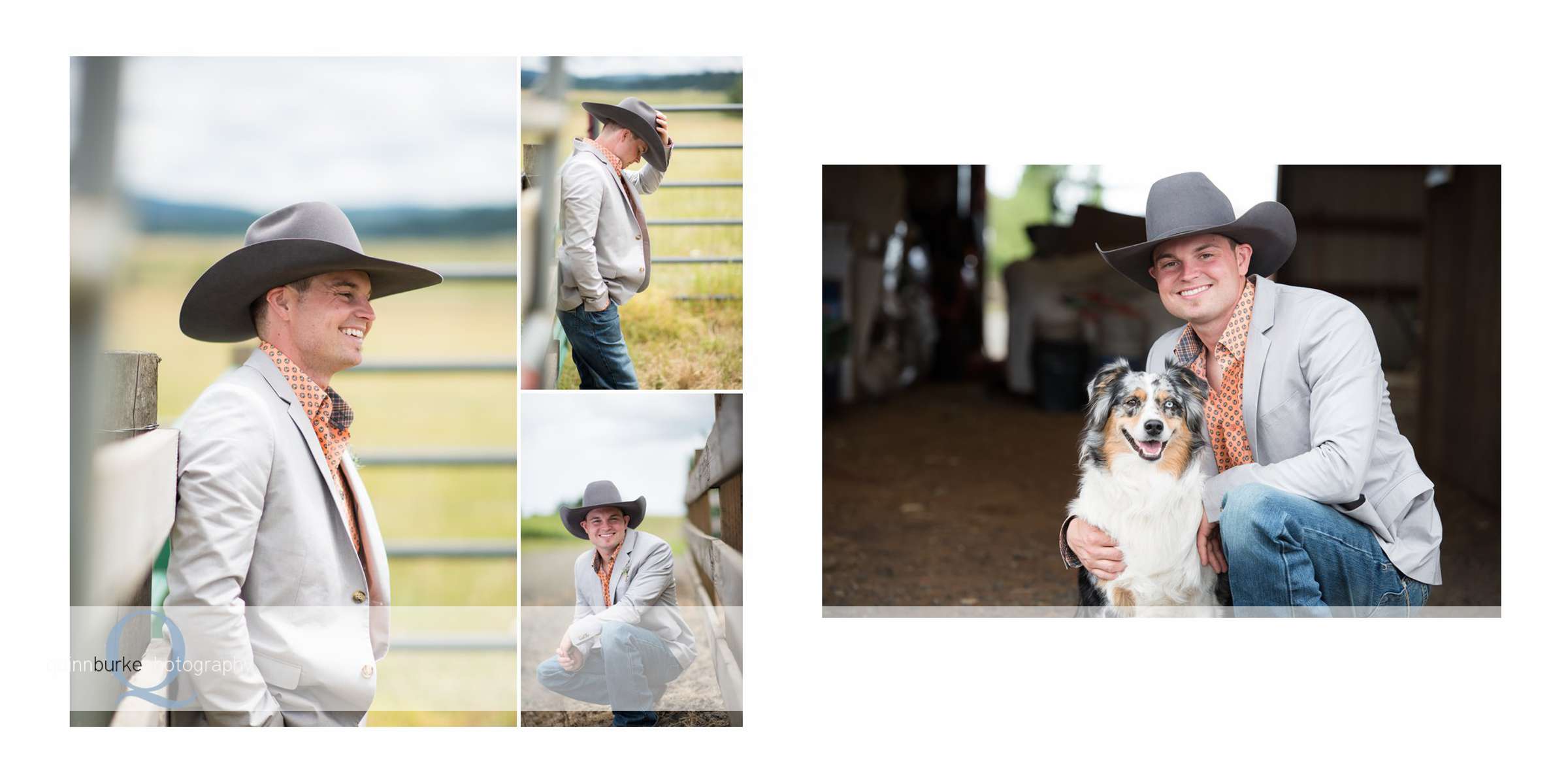 cowboy groom portraits for country wedding