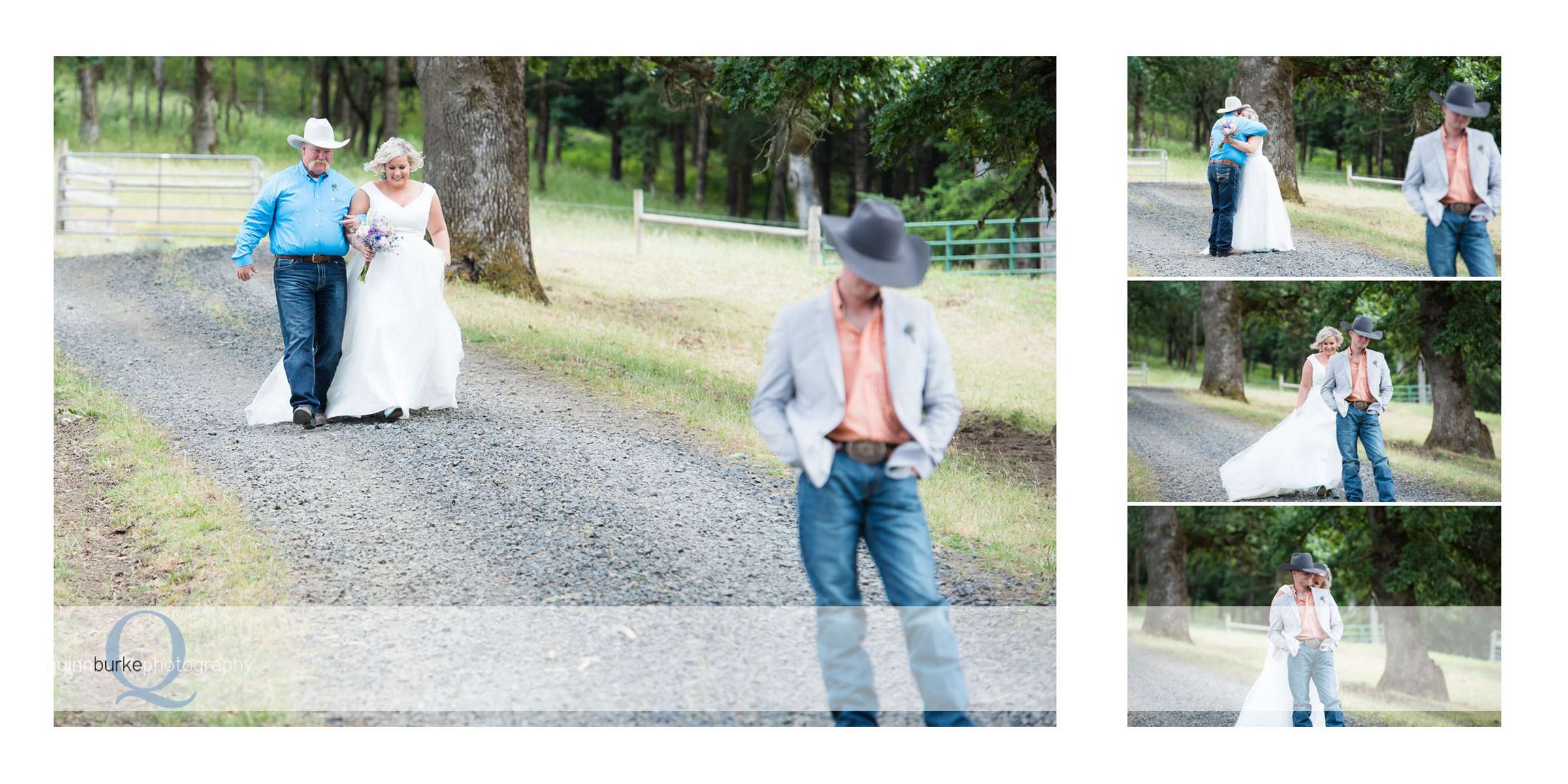 country wedding first look bride and groom