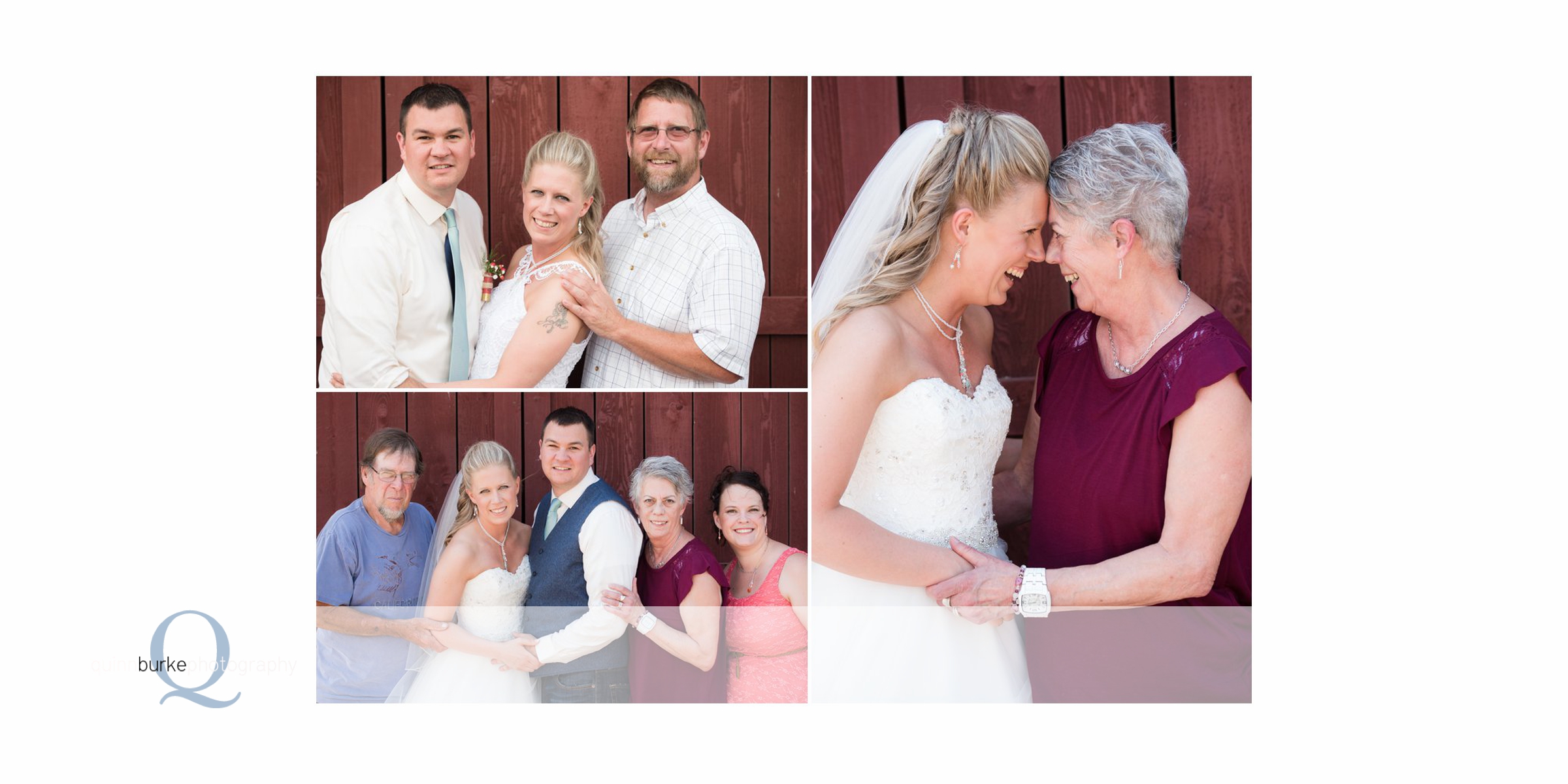 red barn family wedding photo