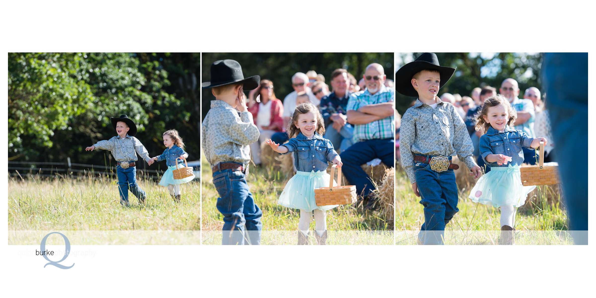 country wedding ring bearer and flower girl