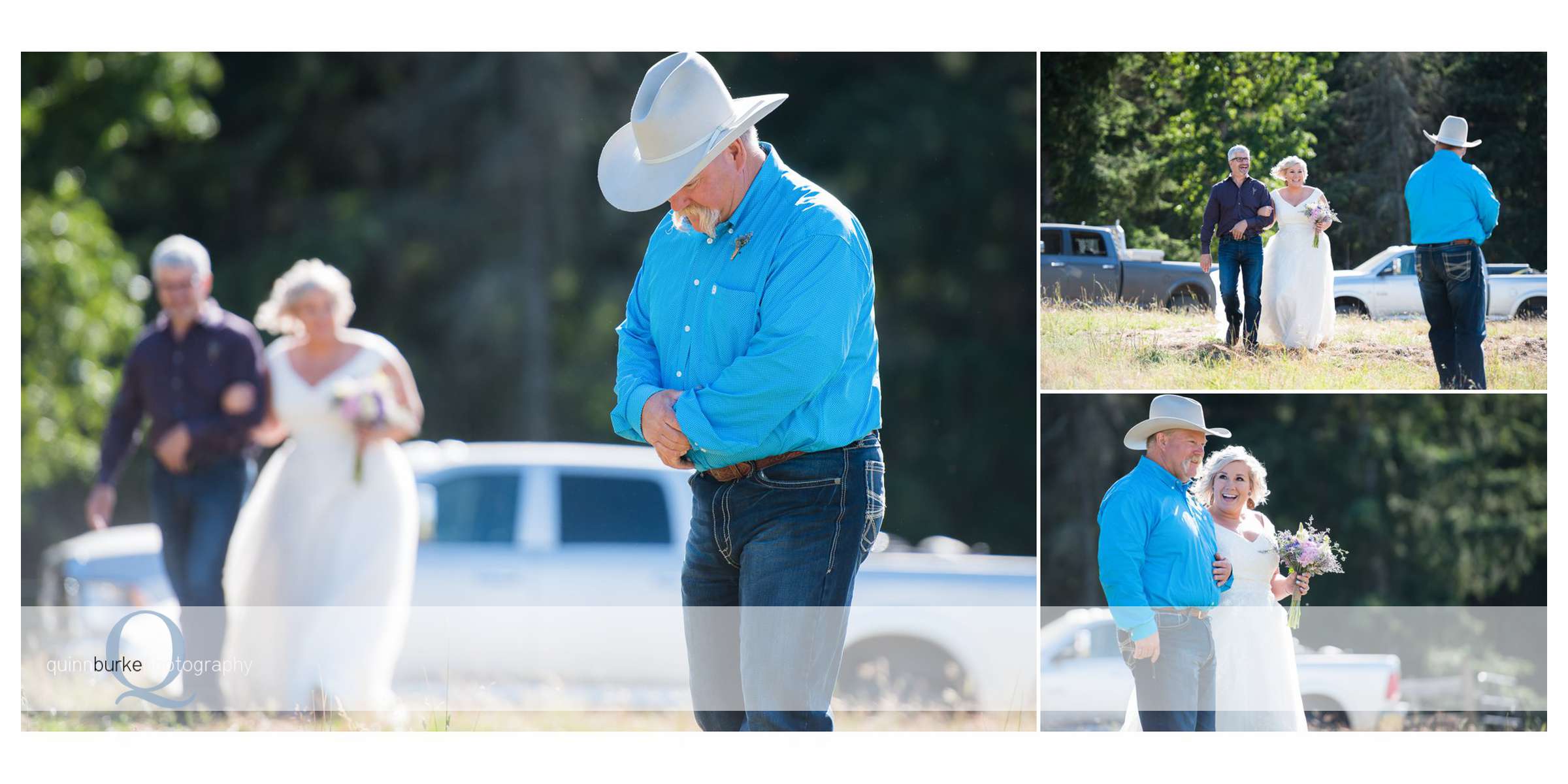 cowboy dad waits to walk bride down aisle