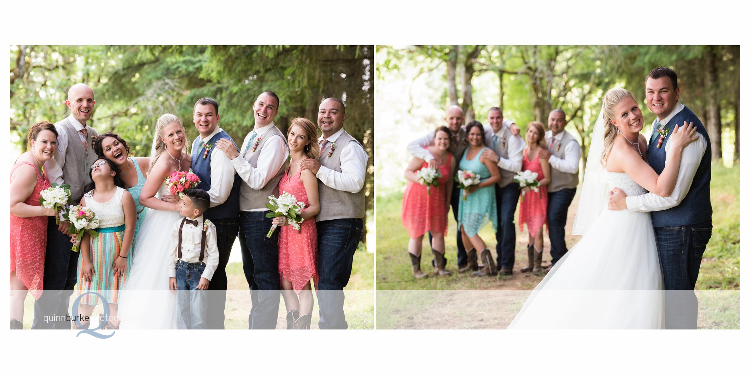 bridal party outdoors