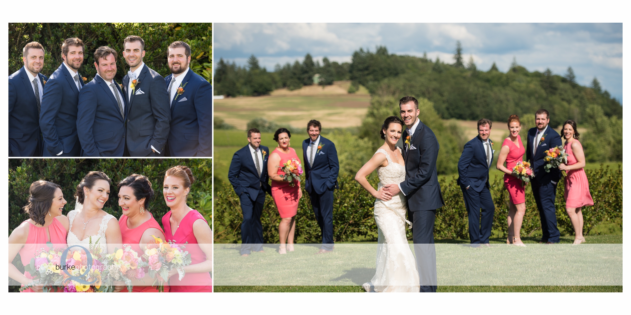 bridal party at zenith vineyard