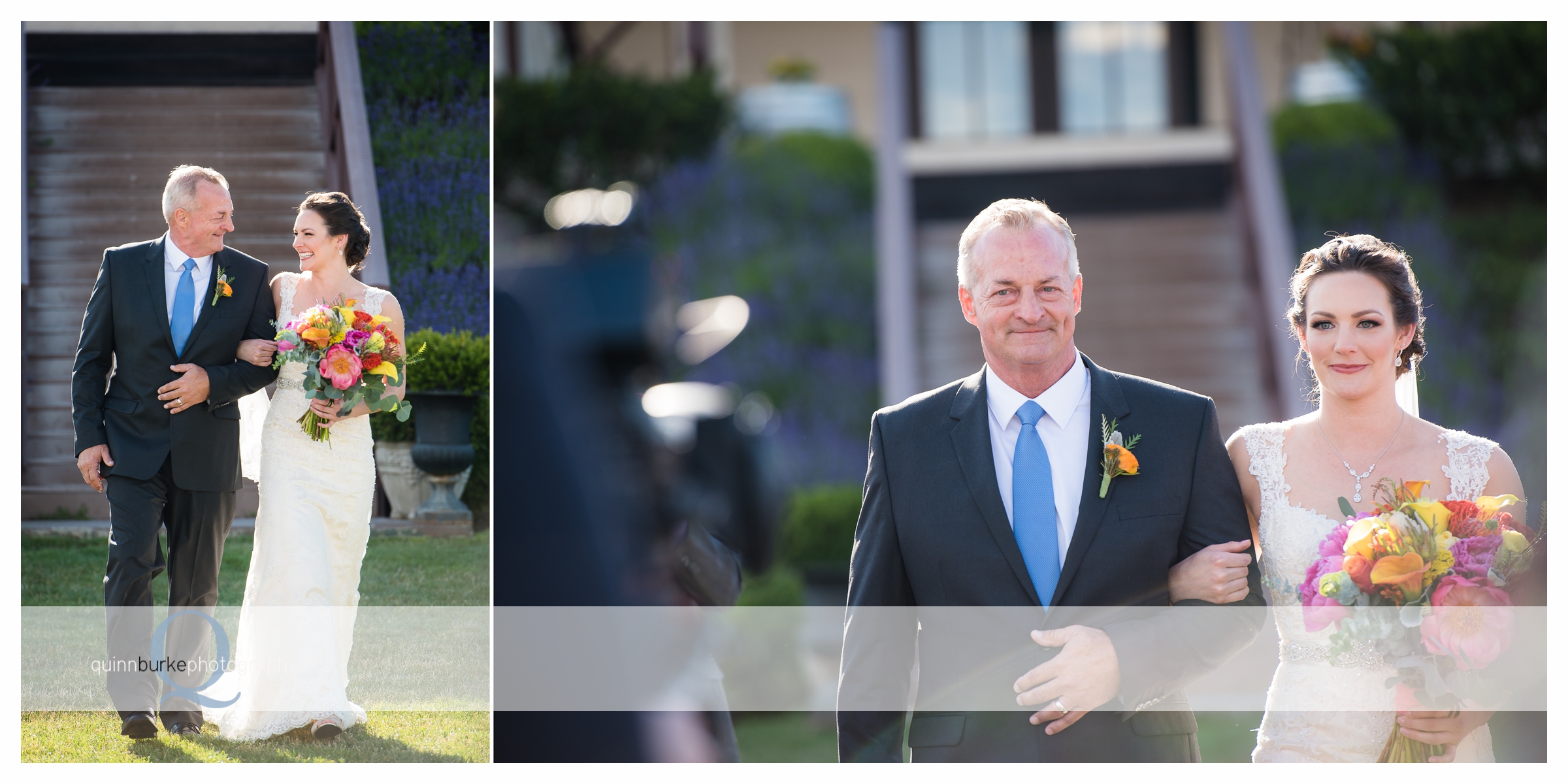 dad daughter bride walking at ceremony wedding