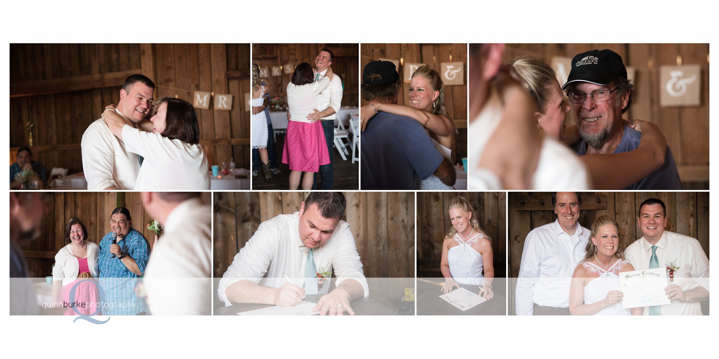 bride and groom signing certificate