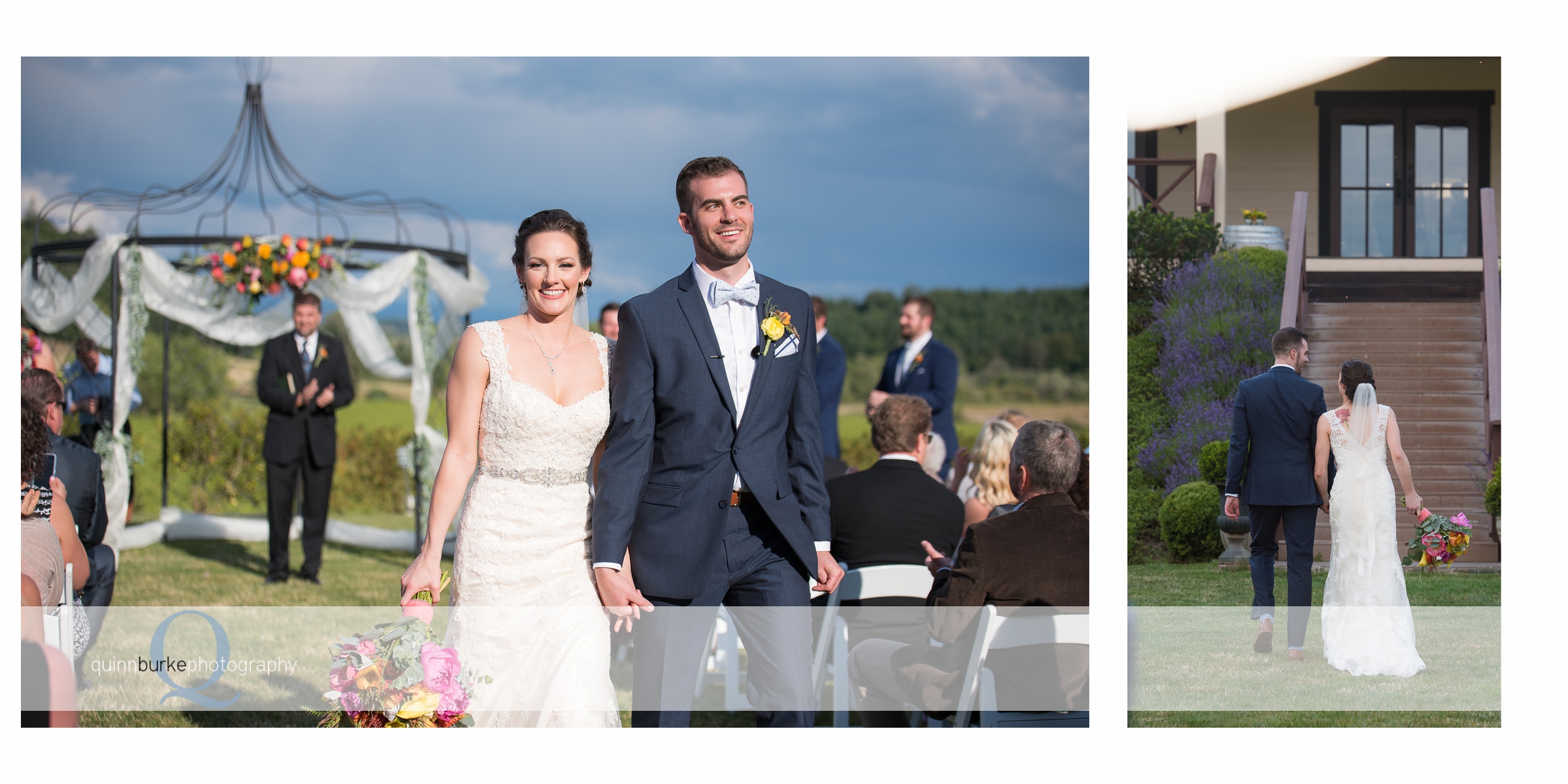 bride and from exiting wedding ceremony