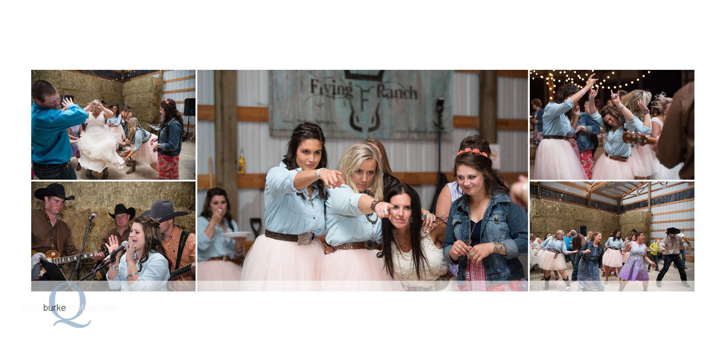 bridesmaids dancing at wedding reception