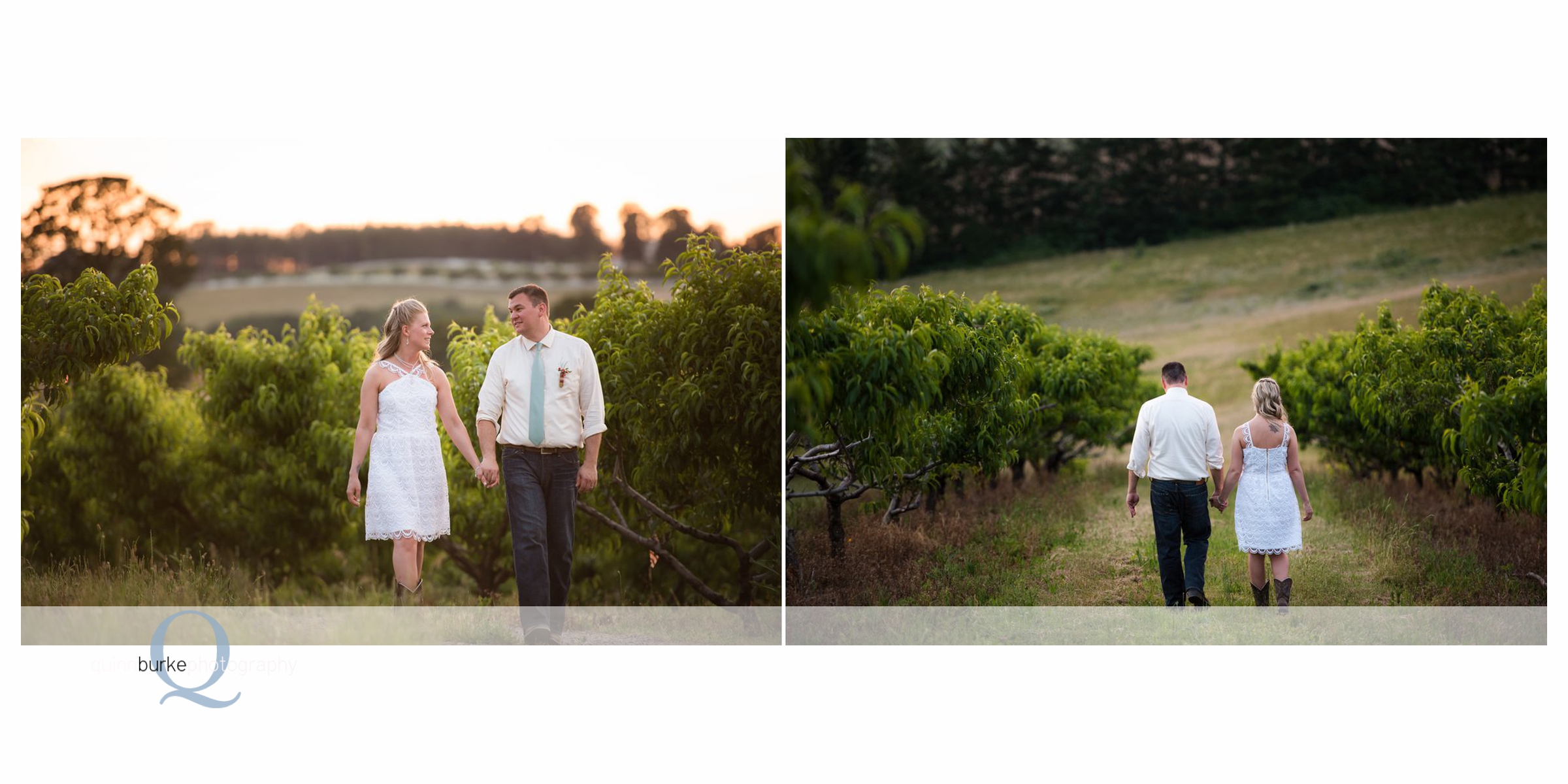 bride and groom sunset walk
