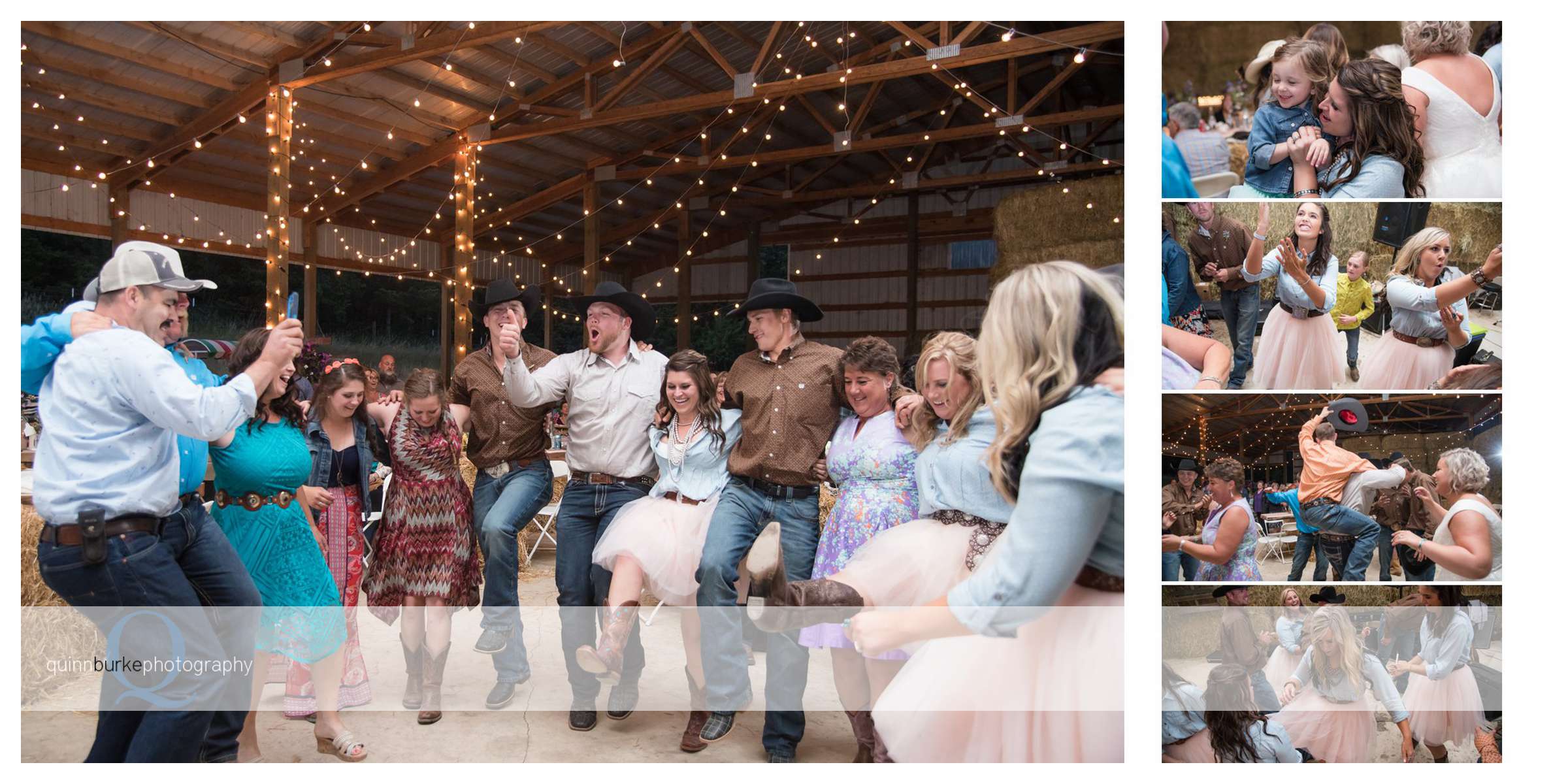 country line dancing at wedding reception