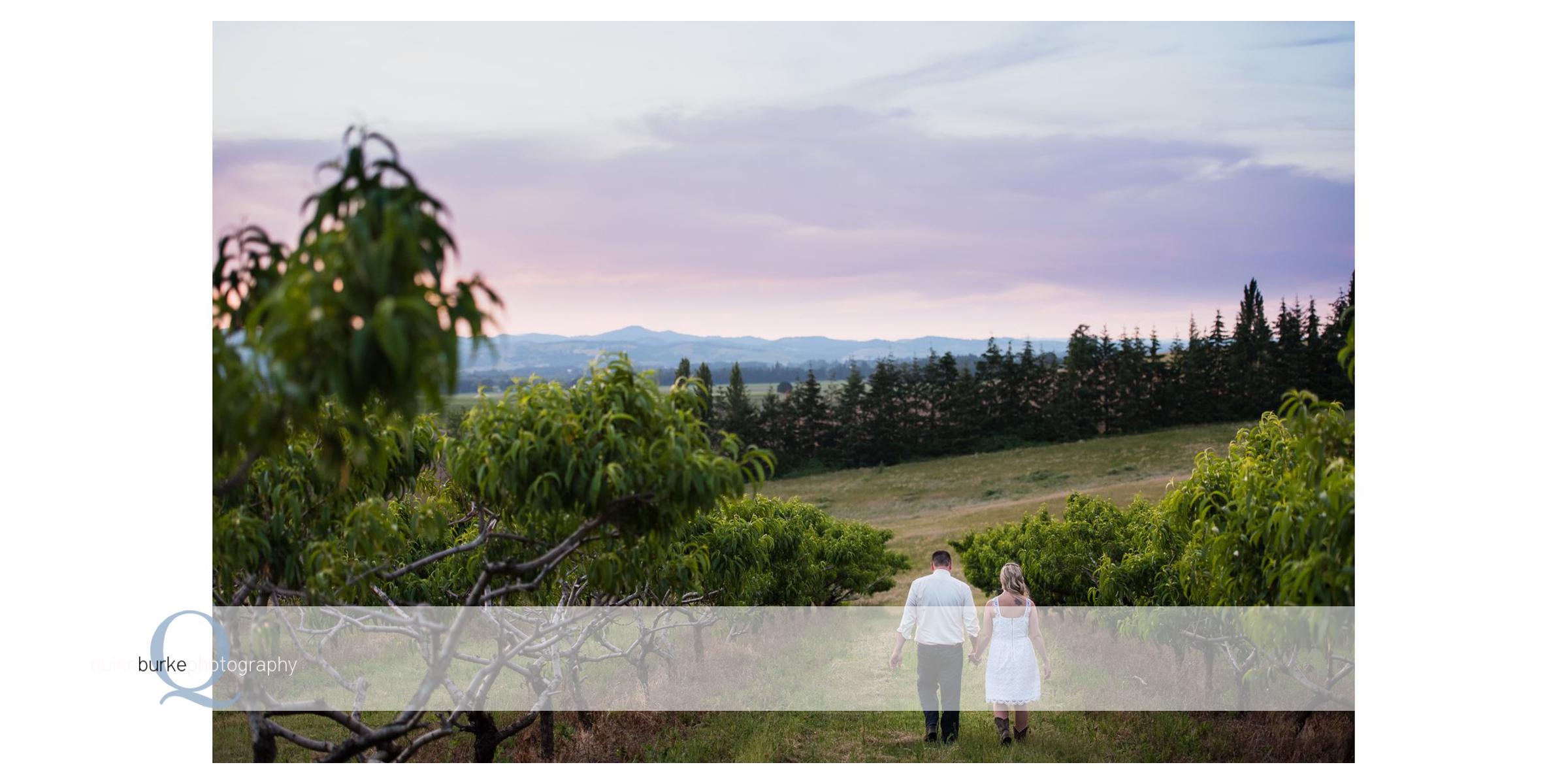 bride and groom walking away sunset