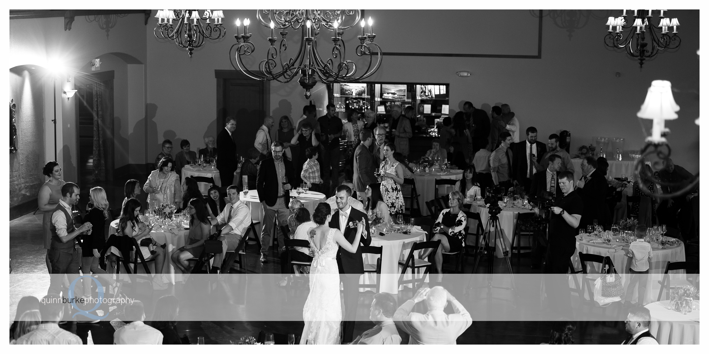 black and white first dance at zenith vineyard