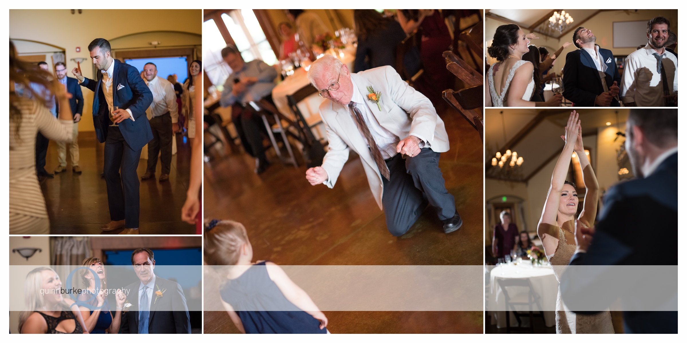 guests dancing at vineyard wedding 