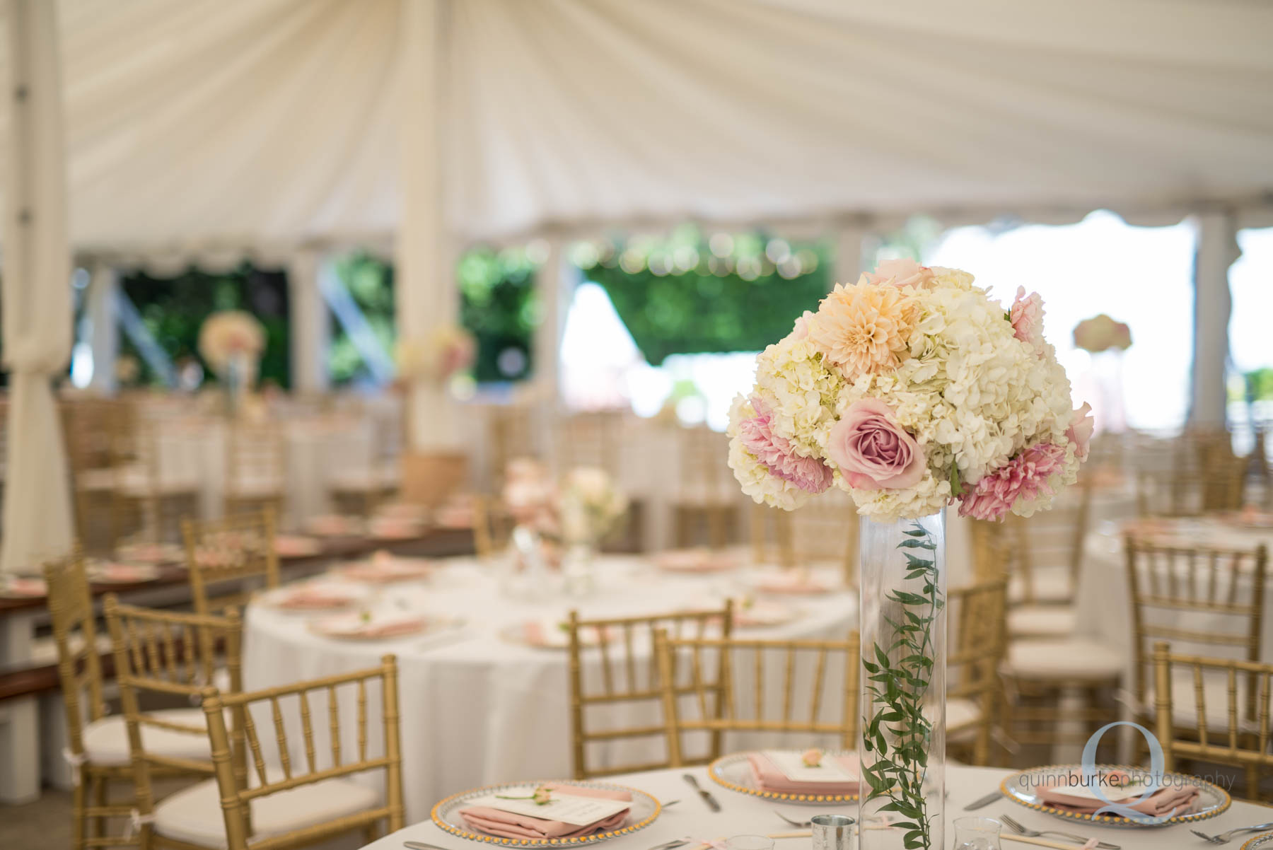 Abernethy Center Portland Wedding reception table details