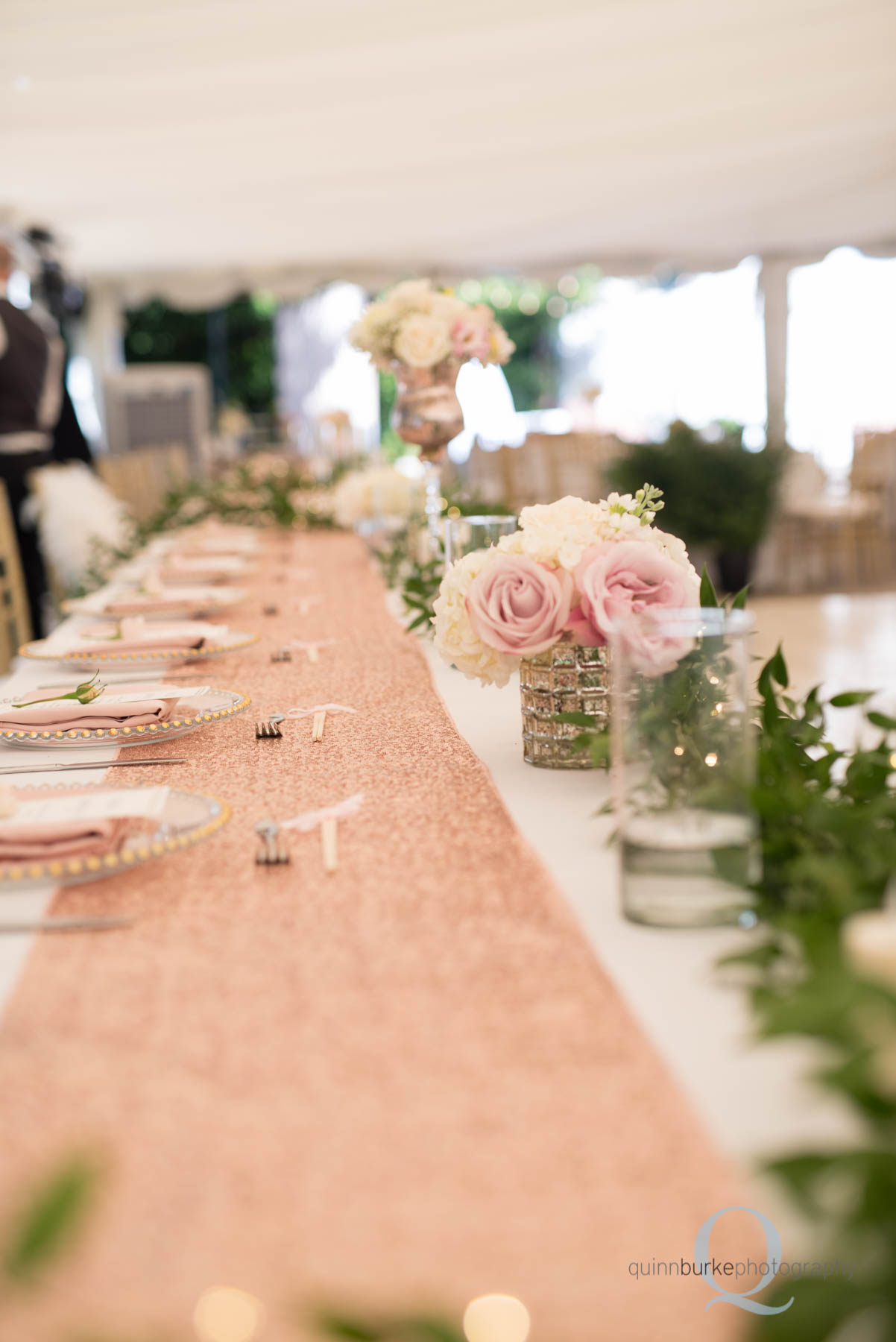 Abernethy Center Portland Wedding gold sequence table