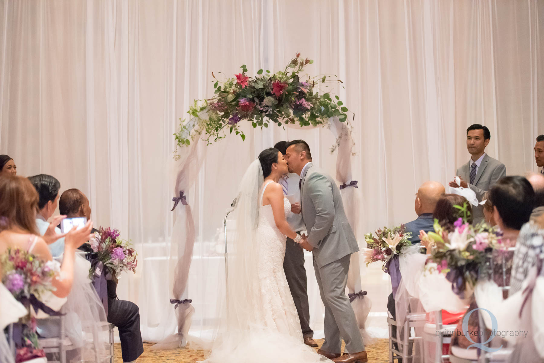 ceremony first kiss wedding Portland Art Museum