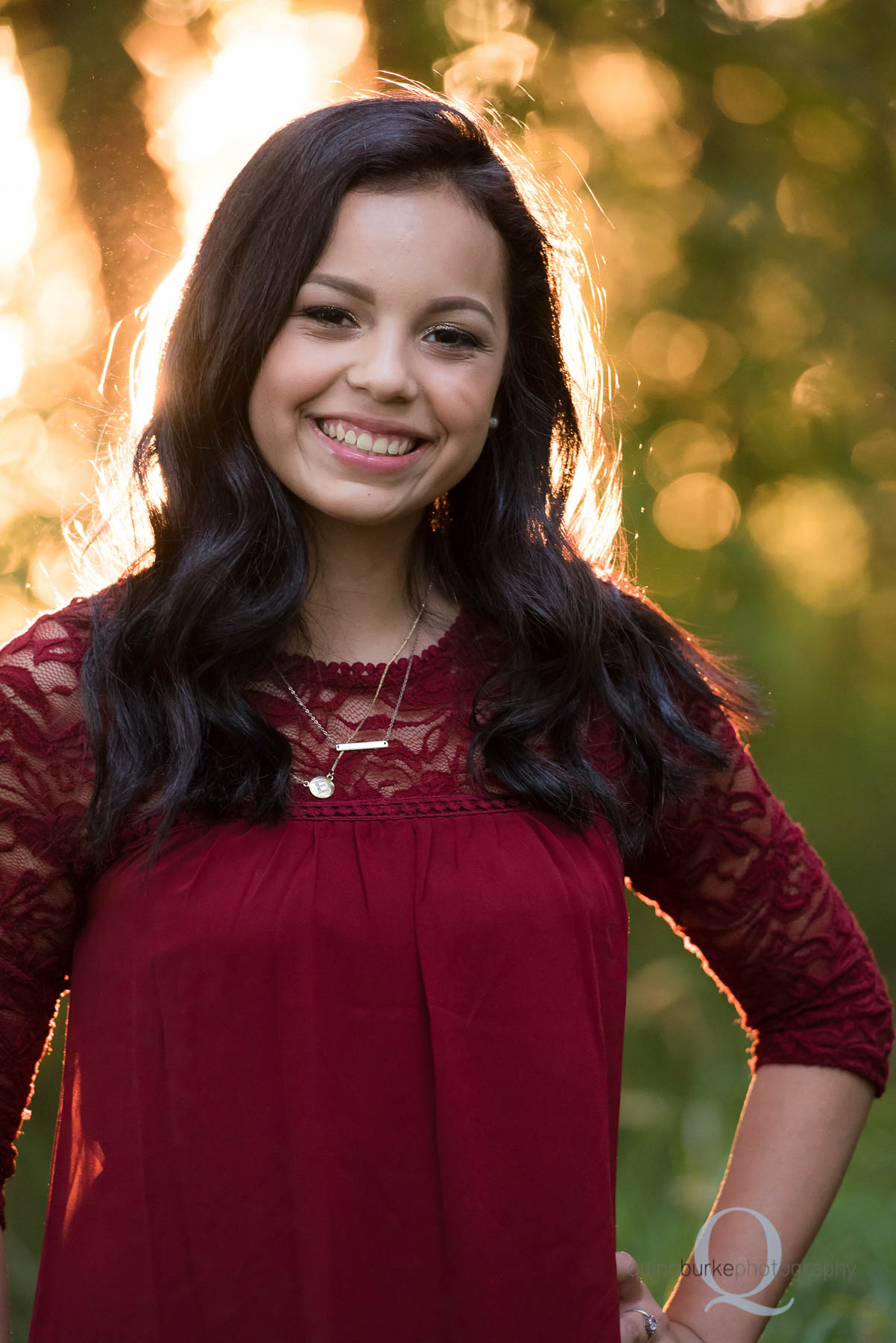 backlit golden sun senior photo