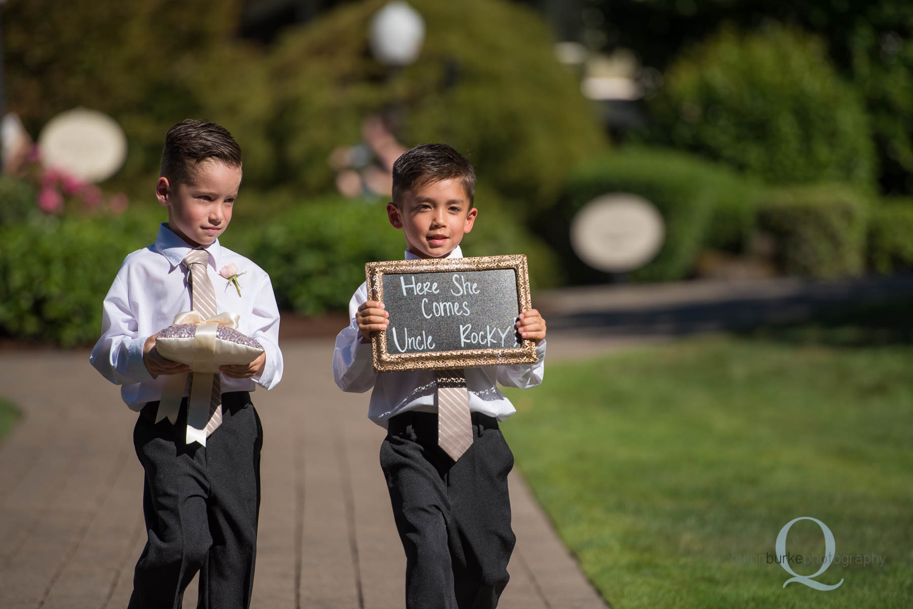 Abernethy Center Portland Wedding ring bearer sign