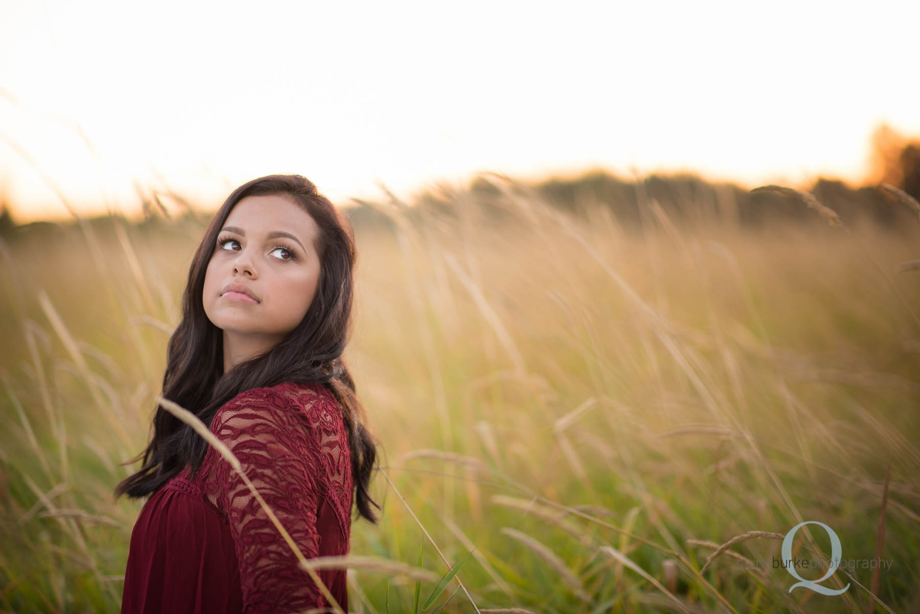 hs senior portrait in wheat field